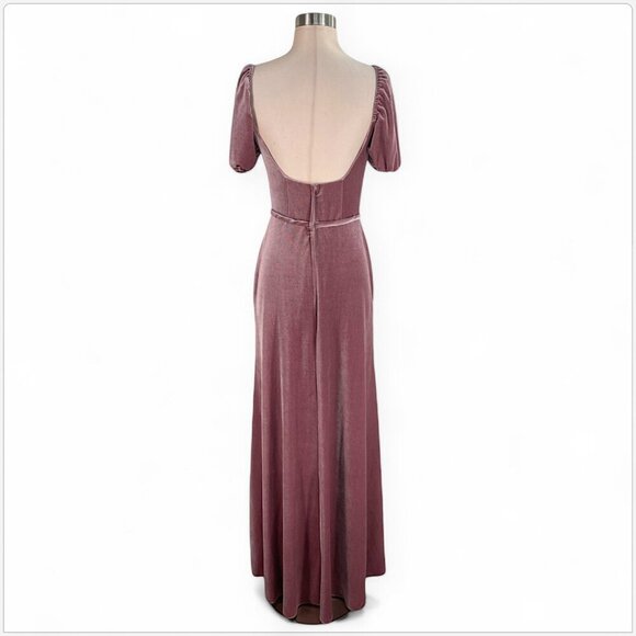 Morilee Mori Lee Desert Rose Velvet Stretch Pouf Sleeve Off Shoulder Dress NWT 4 - Picture 5 of 7